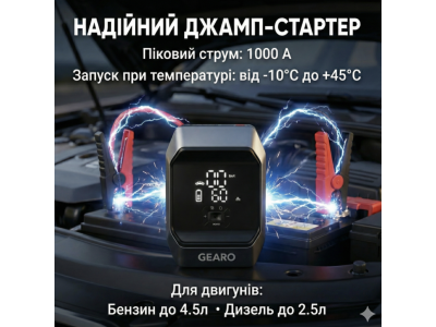 Gearo GE0101 — универсальный автогаджет 4 в 1 для повседневных и экстренных ситуаций