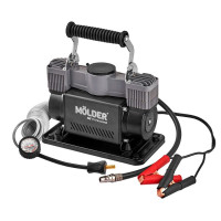 Двопоршневий автокомпресор MOLDER 380Вт 90 л/хв 10Атм спіральний шланг (MA25300)