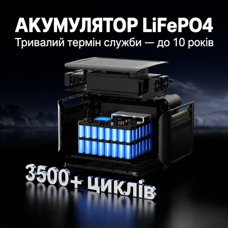 Зарядная станция портативная ALLPOWERS R2500 2016 Вт·ч 2500 Вт LiFePO4 с функцией ИБП для дома холодильника котла ноутбука