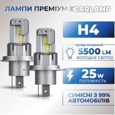 Светодиодные лампы Н4 для авто Carlamp Crystal Vision Led автолампы 6000K 5500Lm (CVH4)
