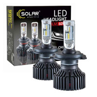 Автолампи LED H4 P43t SOLAR потужні 12V 24V 6000K 8000Lm 60W Philips ZES світлодіодні (8304)