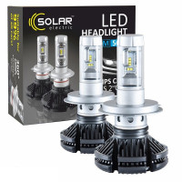 Автолампи LED H4 P43t SOLAR 12V 24V 6000K 6000Lm 50W на чіпах Philips ZES (8804)