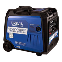 Инверторный бензиновый генератор 6 кВт BREVIA с электрическим стартом AVR чистая синусоида 230В (GP6000iES)