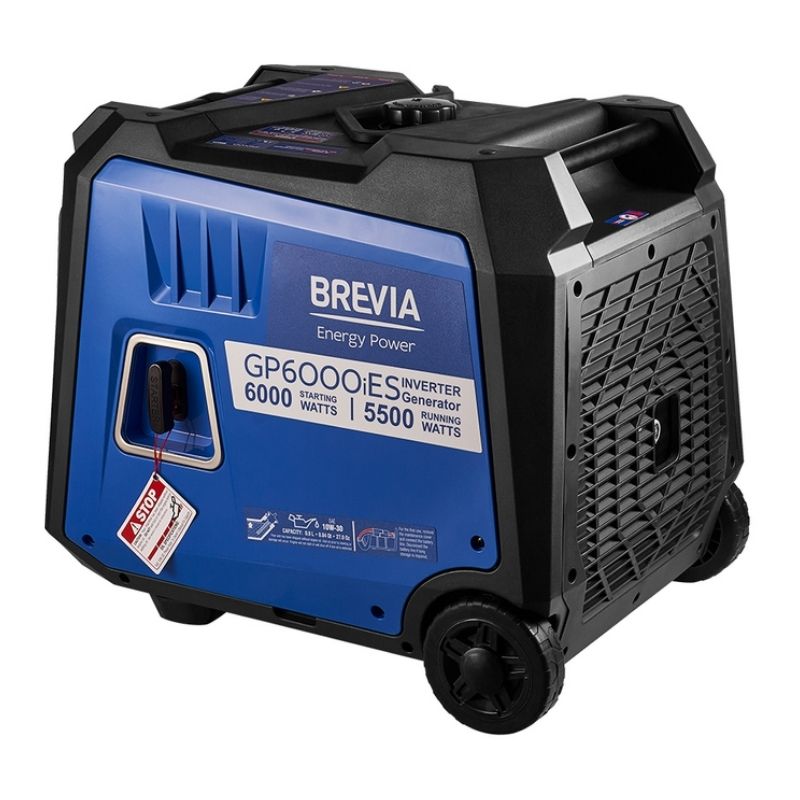 Инверторный бензиновый генератор 6 кВт BREVIA с электрическим стартом AVR чистая синусоида 230В (GP6000iES)