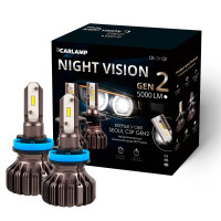 Світлодіодні автолампи H11 для авто Carlamp Night Vision Gen2 Led автолампи 5500 K 5000 Lm (NVGH11)