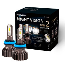 Світлодіодні автолампи H11 для авто Carlamp Night Vision Gen2 Led автолампи 5500 K 5000 Lm (NVGH11)