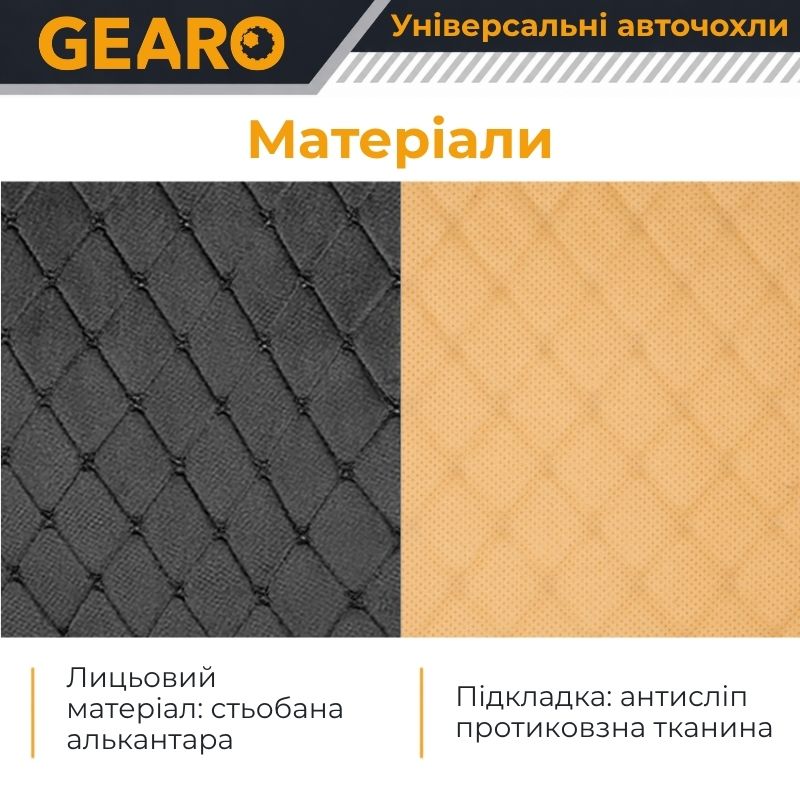 Накидки на передні сидіння алькантара універсальні 2шт Gearo Alcantara series (GE0701BK-F)