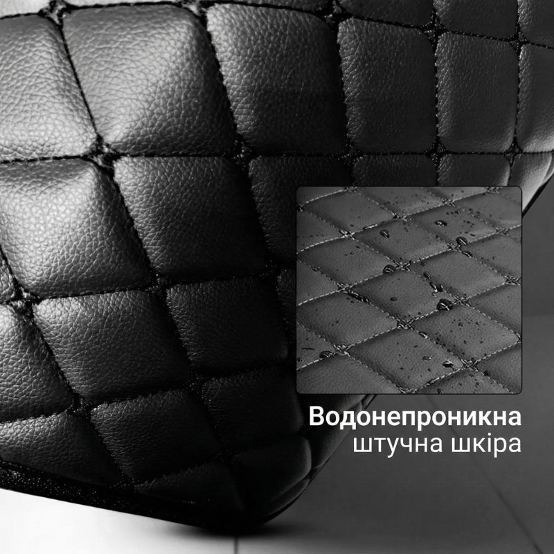 Органайзер в багажник авто екошкіра 34-32-30см 1 відділення на липучці чорний Gearo (GE0801S)
