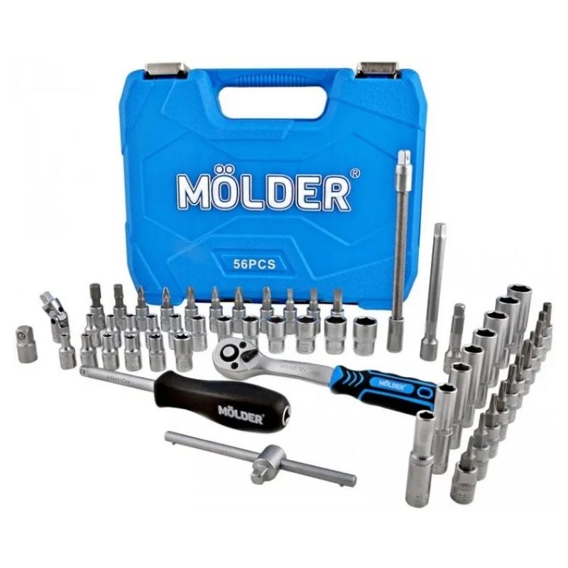 Набор инструментов 1/4" 56шт CrV Molder в кейсе (MT60056)