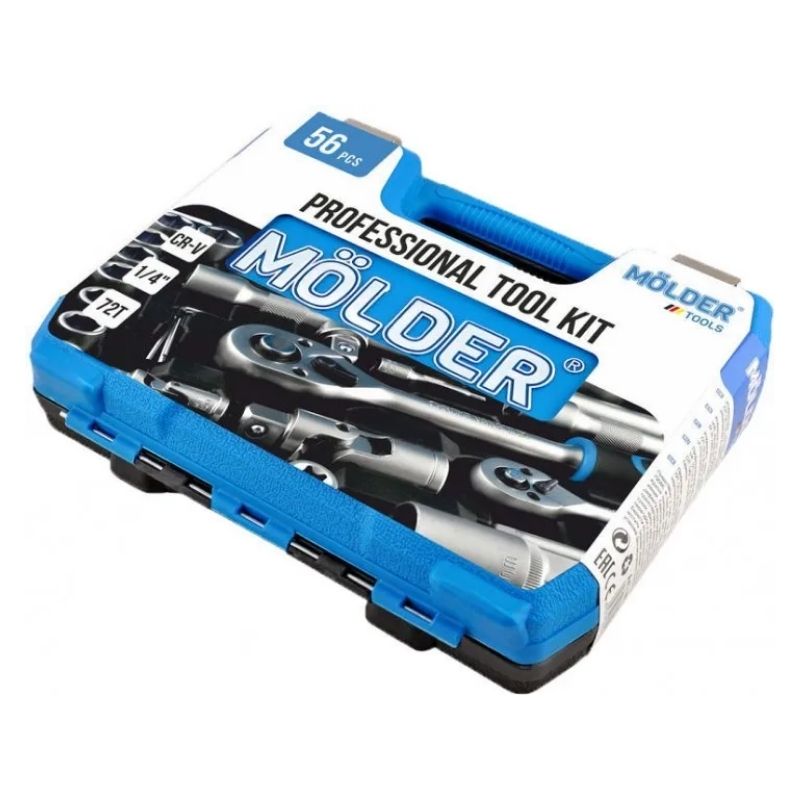 Набор инструментов 1/4" 56шт CrV Molder в кейсе (MT60056)