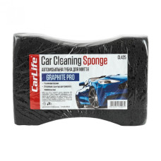 Губка для мытья автомобиля Carlife GraphitePro с большими порами чёрная (CL-425)