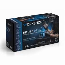 Перчатки нитриловые одноразовые WorkShop с гладкой текстурой размер XL 100 шт черные (WS0507)