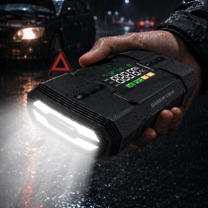 Бустер для авто с автокомпрессором и повербанком 4в1 Gearo 18000mAh 40л/мин 1200А 10Атм (GE0103)
