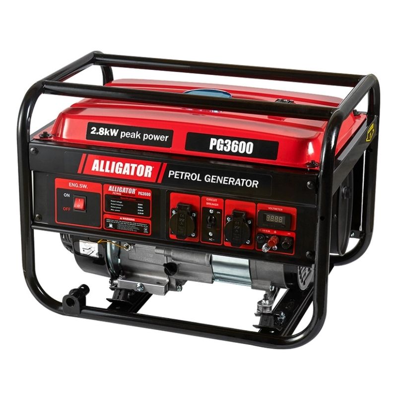 Бензиновый генератор 2.5-2.8 кВт с AVR ALLIGATOR 230В для дома и дачи (PG3600)