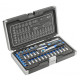 Набор инструментов 1/4" 34шт CrV CrMo Сталь S2 Hogert в кейсе (HT1R464)