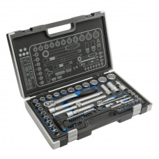 Набор инструментов 1/2" 1/4" 60шт CrV CrMo Сталь S2 Hogert в кейсе (HT1R470)