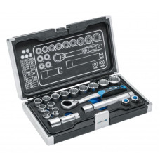 Набор инструментов 1/4" 3/8" 18шт CrV CrMo Hogert в кейсе (HT1R478)