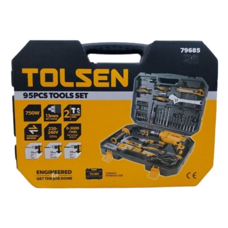 Набор инструментов 1/4" 95шт Сталь Алюминий Tolsen в кейсе (79685)