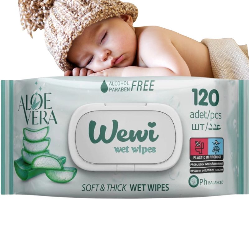 Влажные салфетки WEWI без спирта Aloe Vera 120 шт (1000090)