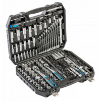 Набор инструментов 1/2" 1/4" 3/8" 222шт CrV CrMo Hogert в кейсе (HT1R244)