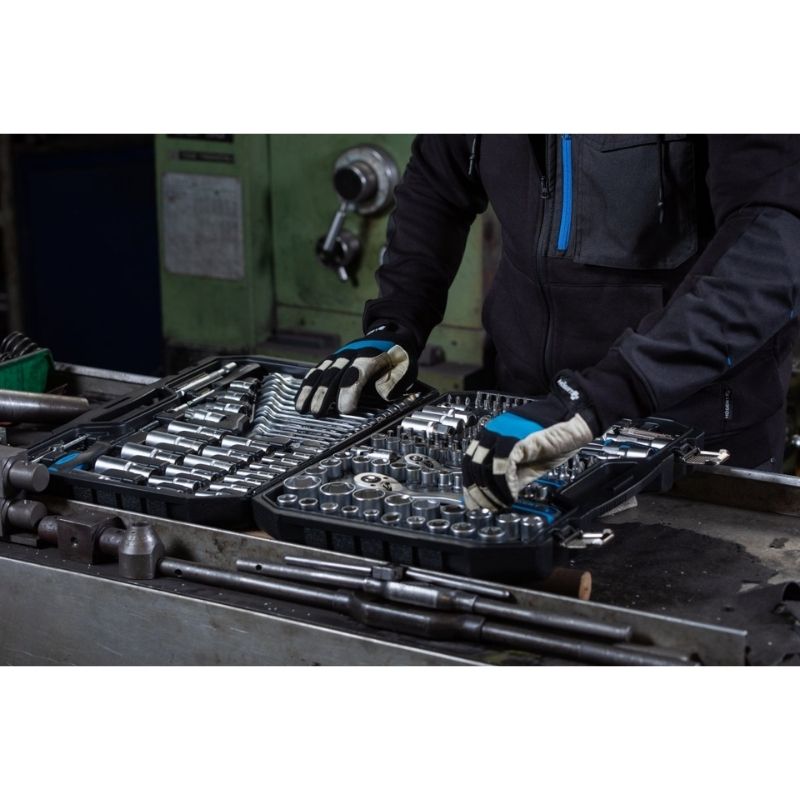 Набор инструментов 1/2" 1/4" 3/8" 222шт CrV CrMo Hogert в кейсе (HT1R244)