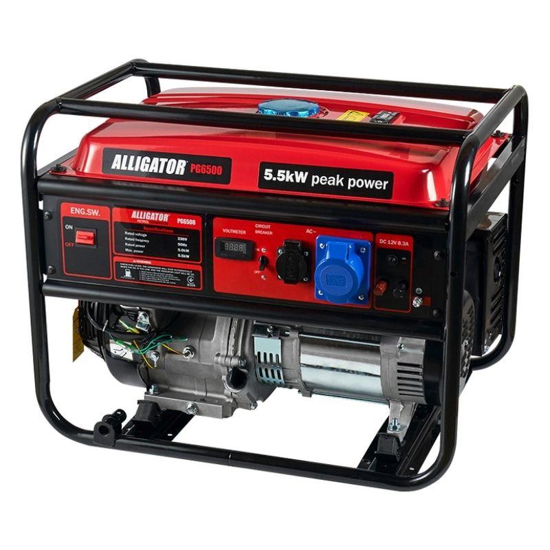 Бензиновый генератор ALLIGATOR 5 кВт с AVR 230В портативный электрогенератор (PG6500)