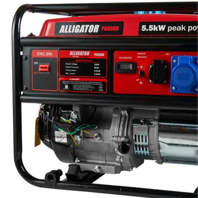 Бензиновый генератор ALLIGATOR 5 кВт с AVR 230В портативный электрогенератор (PG6500)