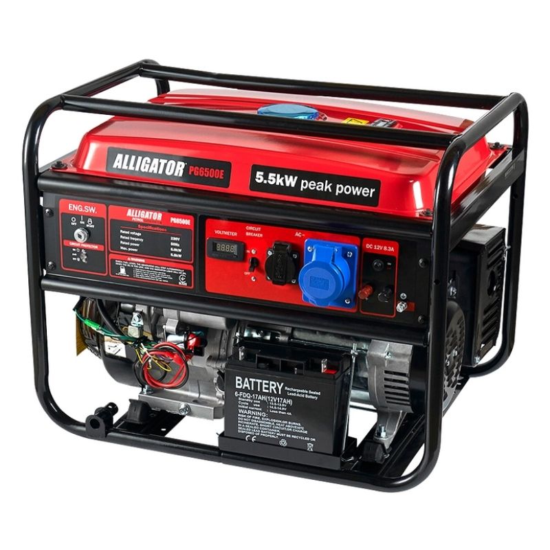 Бензиновый генератор 5 кВт ALLIGATOR с автозапуском и AVR 230В модель PG6500E (PG6500E)