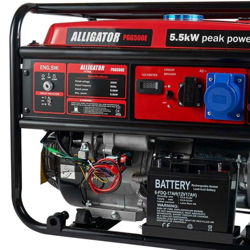 Бензиновый генератор 5 кВт ALLIGATOR с автозапуском и AVR 230В модель PG6500E (PG6500E)