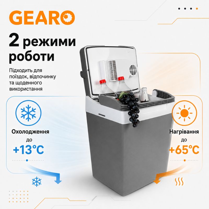 Автохолодильник термоэлектрический 29л Gearo 12/24В 60W (GE0301)