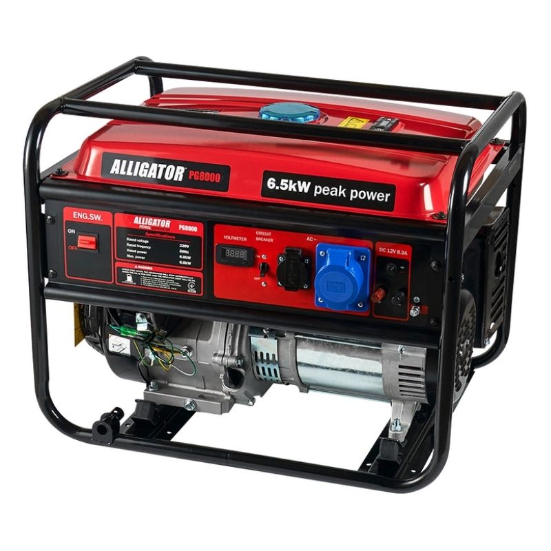 Бензиновый генератор ALLIGATOR 6 кВт с AVR для 230В электроснабжения (PG8000)