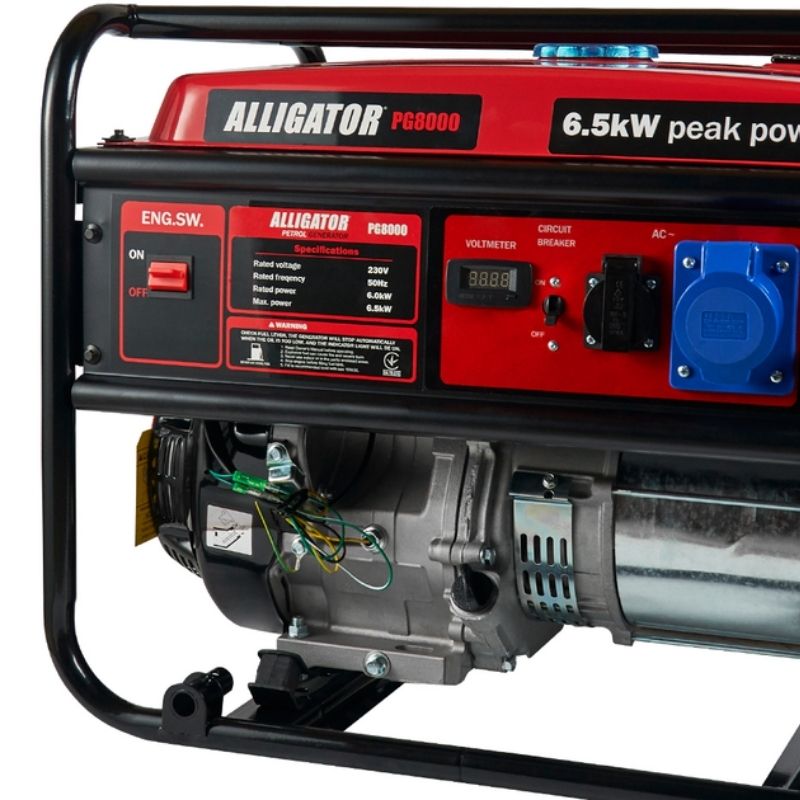 Бензиновый генератор ALLIGATOR 6 кВт с AVR для 230В электроснабжения (PG8000)
