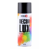 Акриловая краска глянцевая черная NOWAX Decor Lux 450 мл 9005 (NX48010/NX65010)