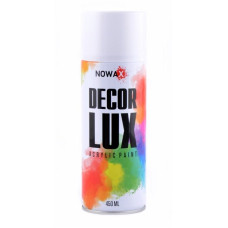 Акриловая краска глянцевая белая NOWAX Decor Lux 450 мл 9010 (NX48012/NX65012)