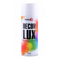 Акриловая краска матовая белая NOWAX Decor Lux 450 мл 9010 (NX48013/NX65013)