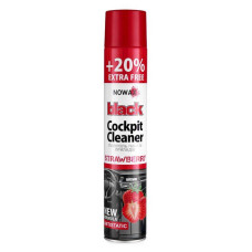 Полироль для пластика NOWAX Black Cockpit Cleaner клубника 750мл (NX00704)