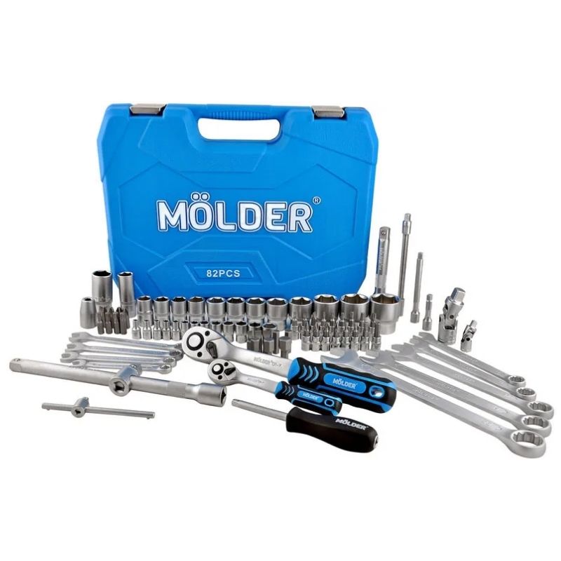 Набор инструментов 1/2" 1/4" 82шт CrV Molder в кейсе (MT60082)