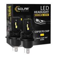 LED автолампи H4 Solar 12V 24V 30W 3000Lm 6500K CSP3570 комплект з 2 штук (8404S2)