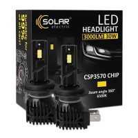 Автолампи LED H7 Solar 12V 24V 30W 3000Lm 6500K CSP3570 комплект 2 шт для авто (8407S2)