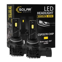 LED автолампи HB3 9005 Solar 12V 24V 30W 3000Lm 6500K CSP3570 комплект світлодіодних ламп (8406S2)