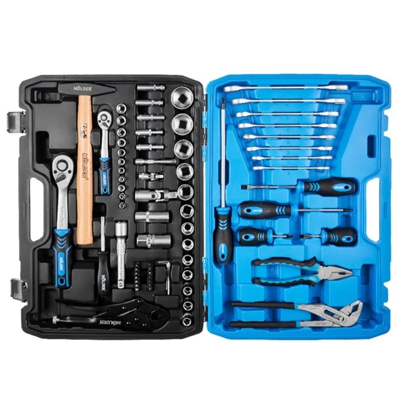 Набор инструментов 1/2" 1/4" 72шт CrV Molder в кейсе (MT61072)