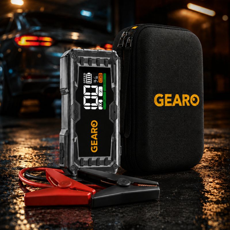 Бустер для авто с автокомпрессором и повербанком Gearo 16000mAh 1000А (GE0110)