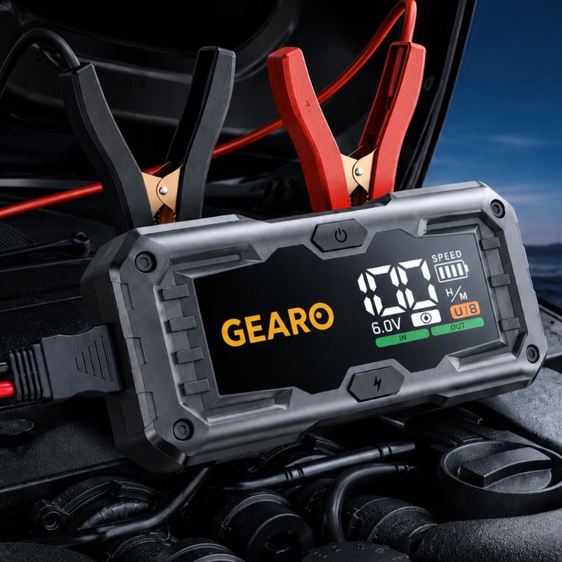 Бустер для авто с автокомпрессором и повербанком Gearo 16000mAh 1000А (GE0110)