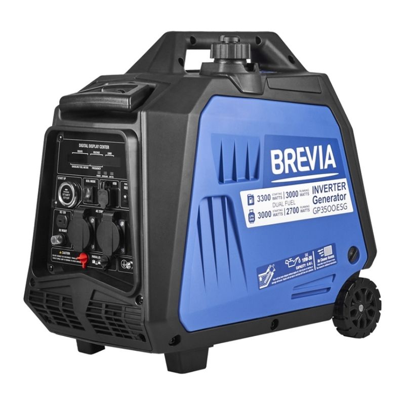 Инверторный газобензиновый генератор 3 кВт BREVIA DUAL FUEL гибридный электростартер AVR 230В синус (GP3500iESG)