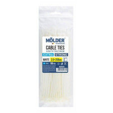 Хомути пластикові 3.6х200мм MOLDER білі 100 шт (MA26320)