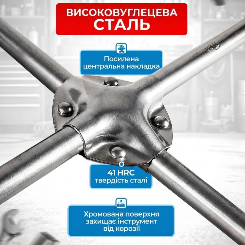 Ключ баллонный 17/19/21мм 1/2 Gearo крестообразный с усиленной накладкой (GE2202)