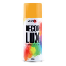 Акриловая краска глянцевая оранжевая NOWAX Decor Lux 450 мл 1028 (NX48054/NX65054)
