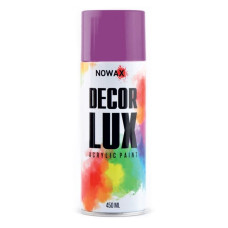 Акриловая краска глянцевая фиолетовая NOWAX Decor Lux 450 мл 4008 (NX48056/NX65056)