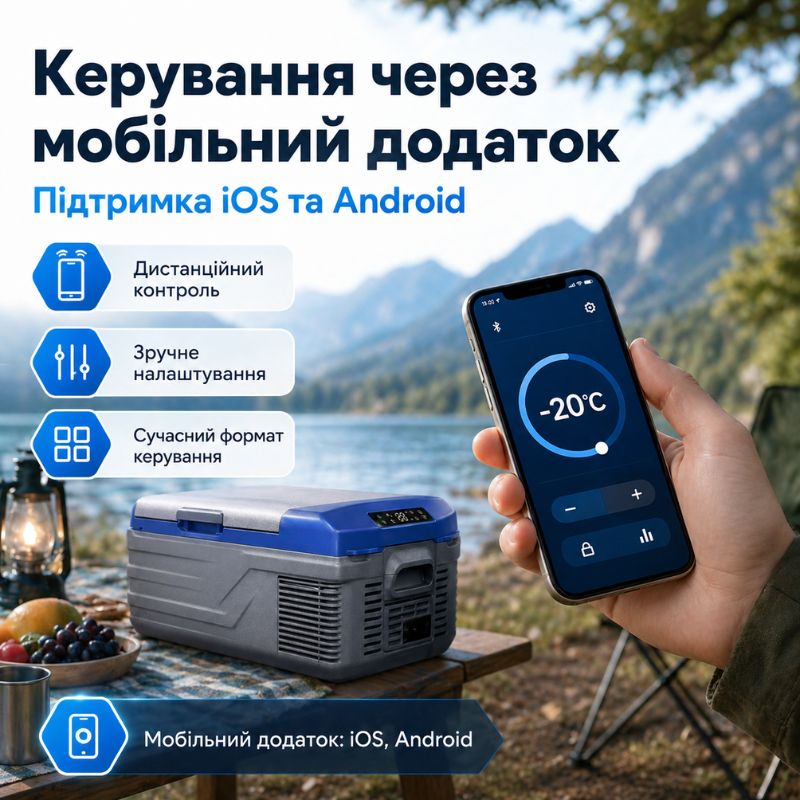 Автохолодильник компресорний 12/24В 220В 15л із заморозкою -20 45 дБ Gearo (NL15)