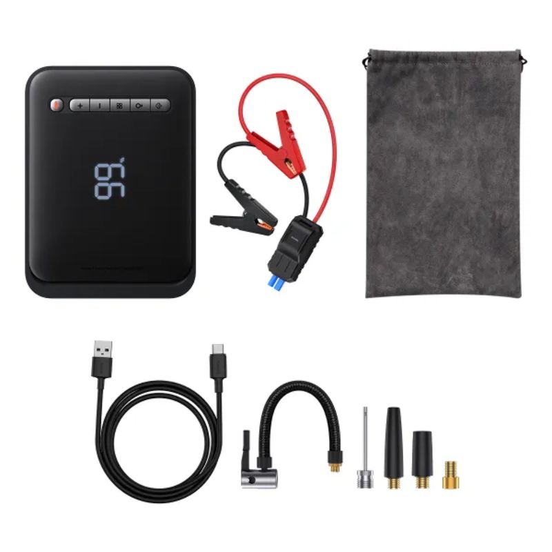 Бустер для авто Baseus Super Energy 500-1000А 8000mAh с компрессором, Power Bank и LED-фонарём (CGCN000001)